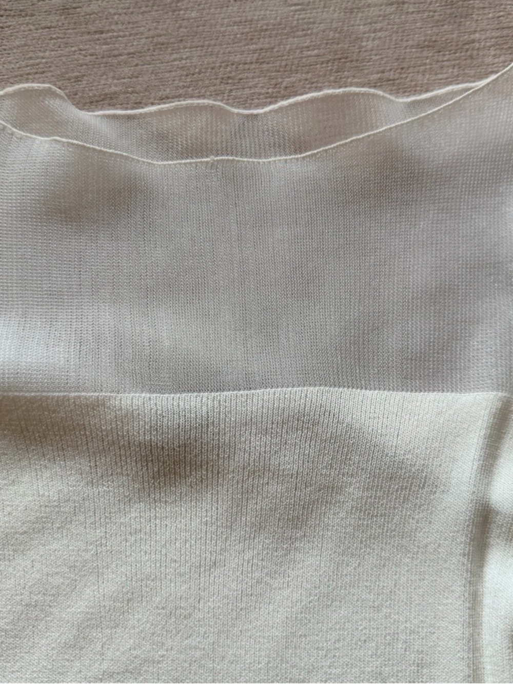Zara White Fitted Sweater Sheer Top Medium NWT - Picture 3 of 6